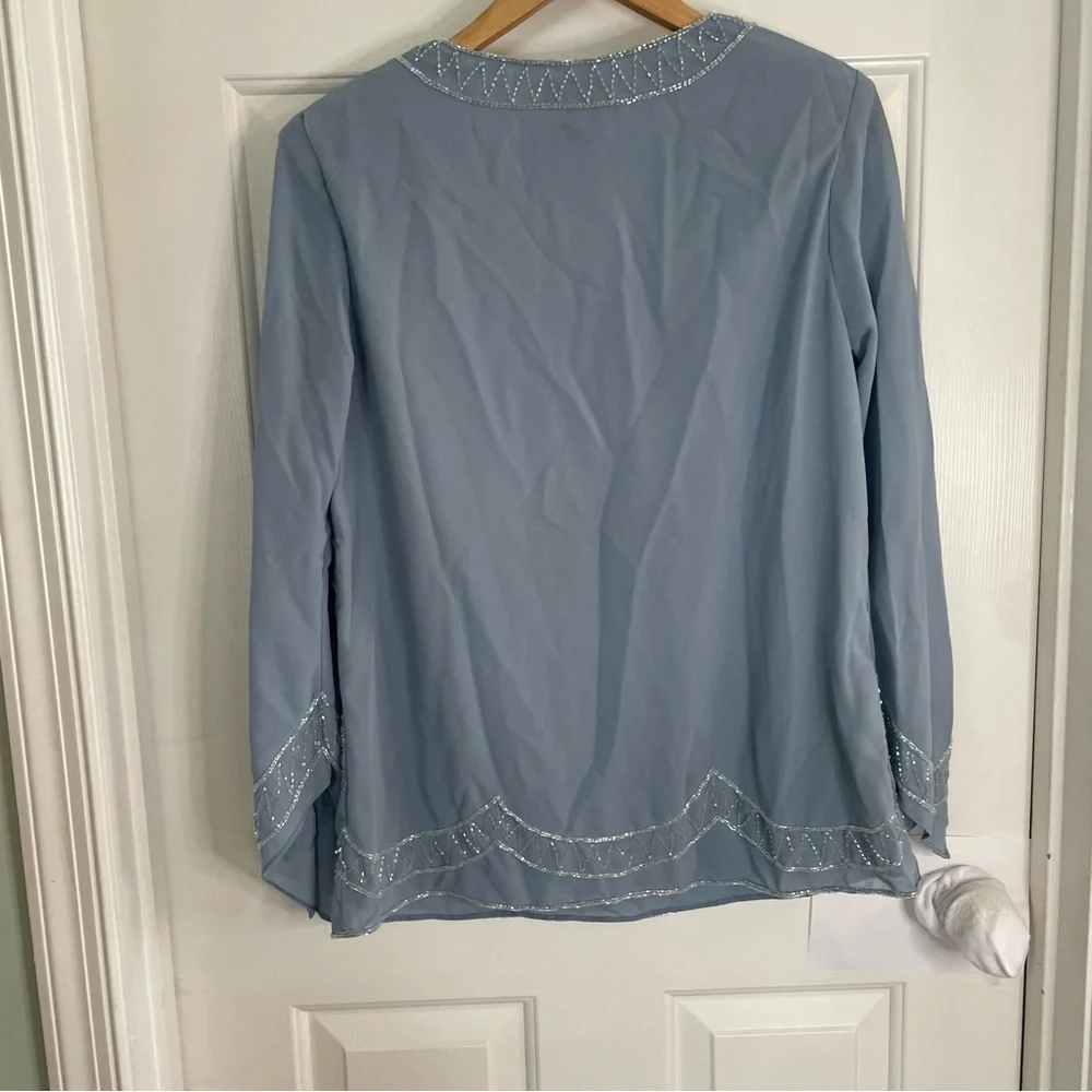 Vintage RARE NEW Midnight Velvet Two-Piece Set Top + Skirt with Sequin Sz Medium - Picture 11 of 12